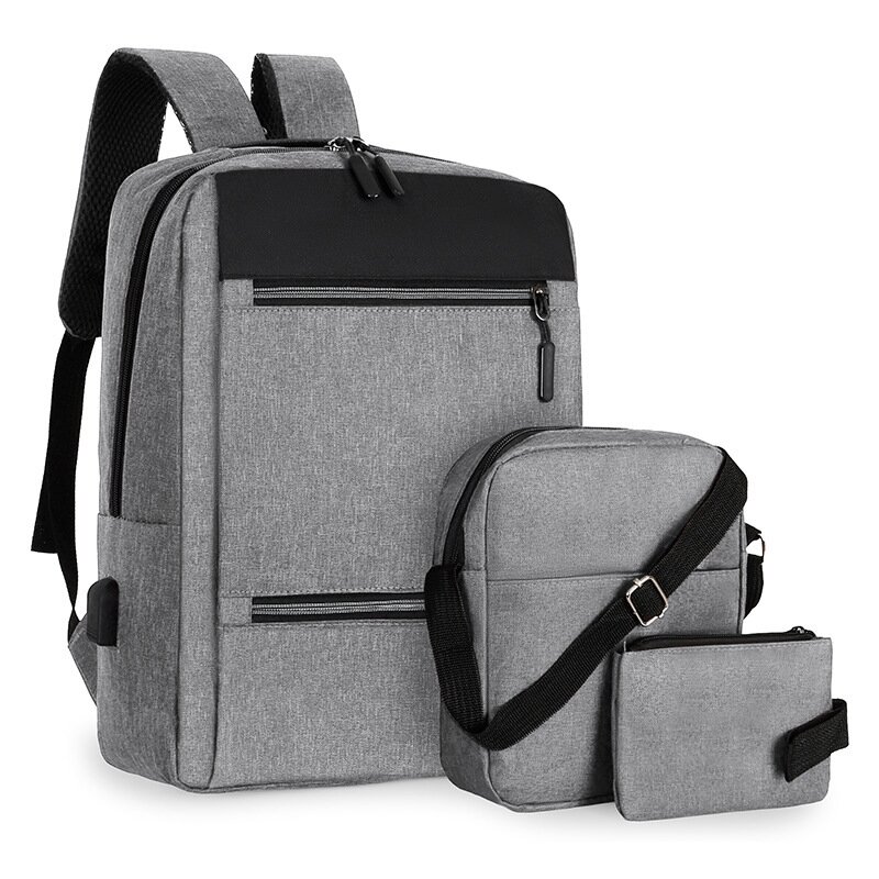 Backpack, Backpack, Bag, Large Shoulder Laptop, Capacity USB Rechargeable Three Piece Set For Student Business Travel Y2k Brand