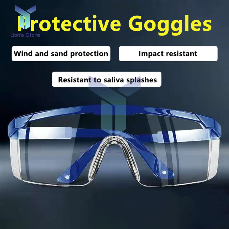 Transparente Windproof Eye Protection Goggles, Anti Dust Safety Glass, Anti-Fog, Anti-Saliva Trabalho, Proteção para os olhos