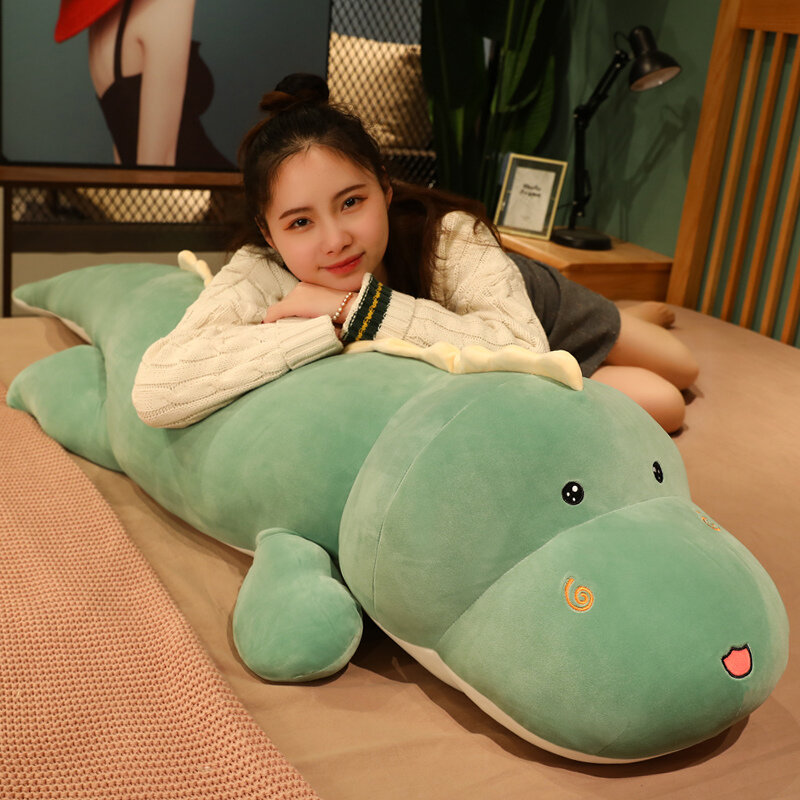 80-120CM duży rozmiar długa słodka poduszka dinozaura pluszowa zabawka miękka wypchane zwierzę pluszak pluszak dla dzieci dziewczynki prezenty urodzinowe