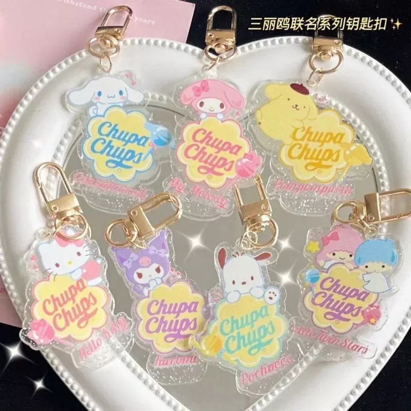 Anime Hallo Kittys Lutscher Schlüssel anhänger niedlichen Cartoon Kuromis Mer lotti Stil Acryl Tasche Anhänger Auto Dekoration Weihnachts geschenk