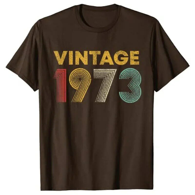 T-shirt vintage laqué 1973 pour hommes et femmes, 51 ans, cadeau d'anniversaire, énonciations, citation, vêtements pour hommes, produits personnalisés, lettre imprimée, Y