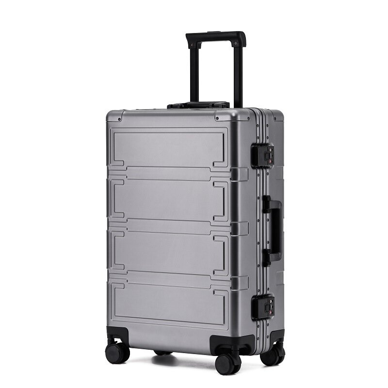 20/24/28 Cal walizka aluminiowa przetaczany bagaż stop magnezu kabina walizka podróżna mężczyzn kobiety walizki podróżne pokrowiec na wózek