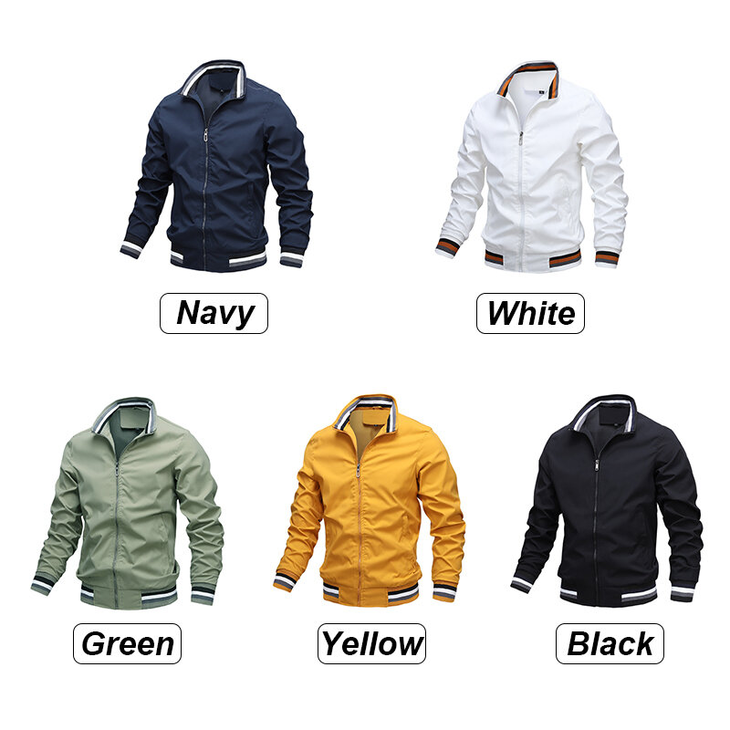 Spring Autumn Bomber Jacket Men Fashion Casual Windbreaker Jacket Coat Men 2023 New Hot Outwear Stand Slim Military Jacket Mens