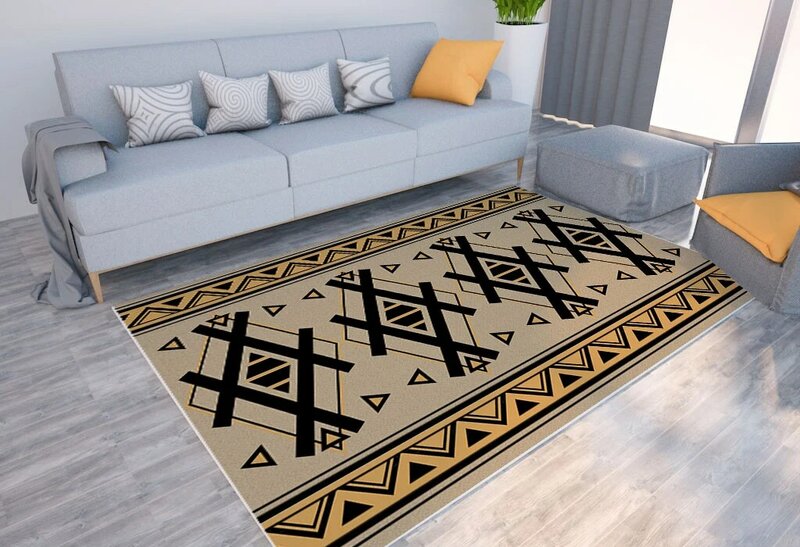Home Decor Geometric Print Carpet Bohemian Ethnic Style Living Room Sofa Decorative Floor Mat Bedroom Room Soft Carpet