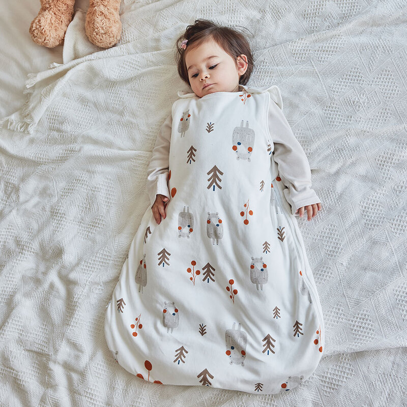 Kantong Tidur untuk Bayi 0-24 Bulan Selimut Anti-tendangan Bayi Selimut Pakaian Tidur 2,5 Tog Bintang Cetak Musim Semi 100% Katun Rompi Tidur