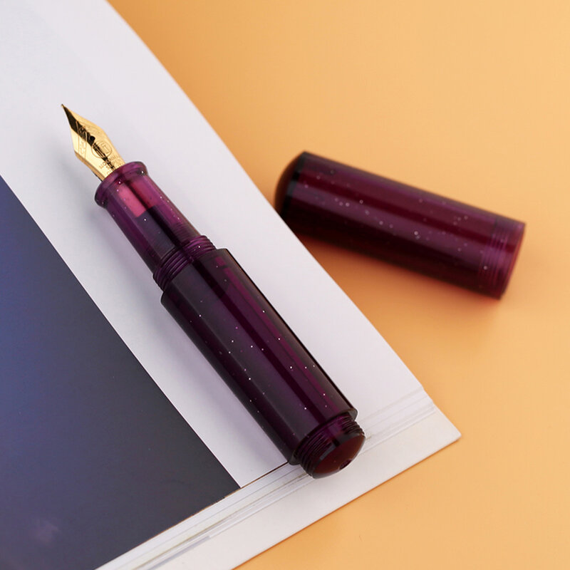 Перьевая ручка MAJOHN второго поколения wancai, прозрачная чернильная ручка с изображением звездного неба, маленькая карманная коричневая ручка Макарон мэйгард