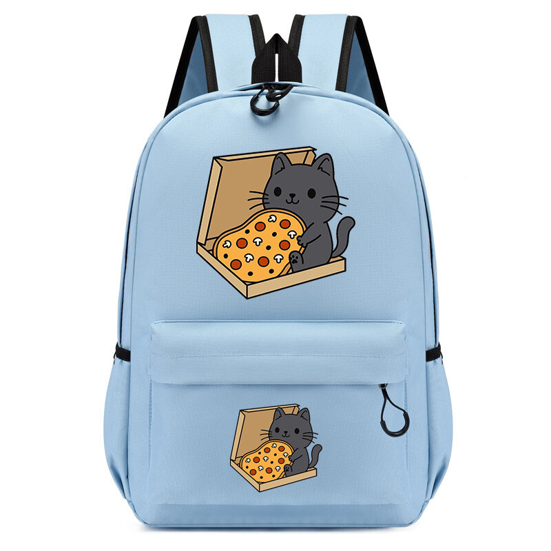 Mochila escolar de dibujos animados para niños y niñas, bolsa de libros de Anime, mochilas de gato de Pizza para adolescentes, Linda bolsa de guardería, bolsa de animales