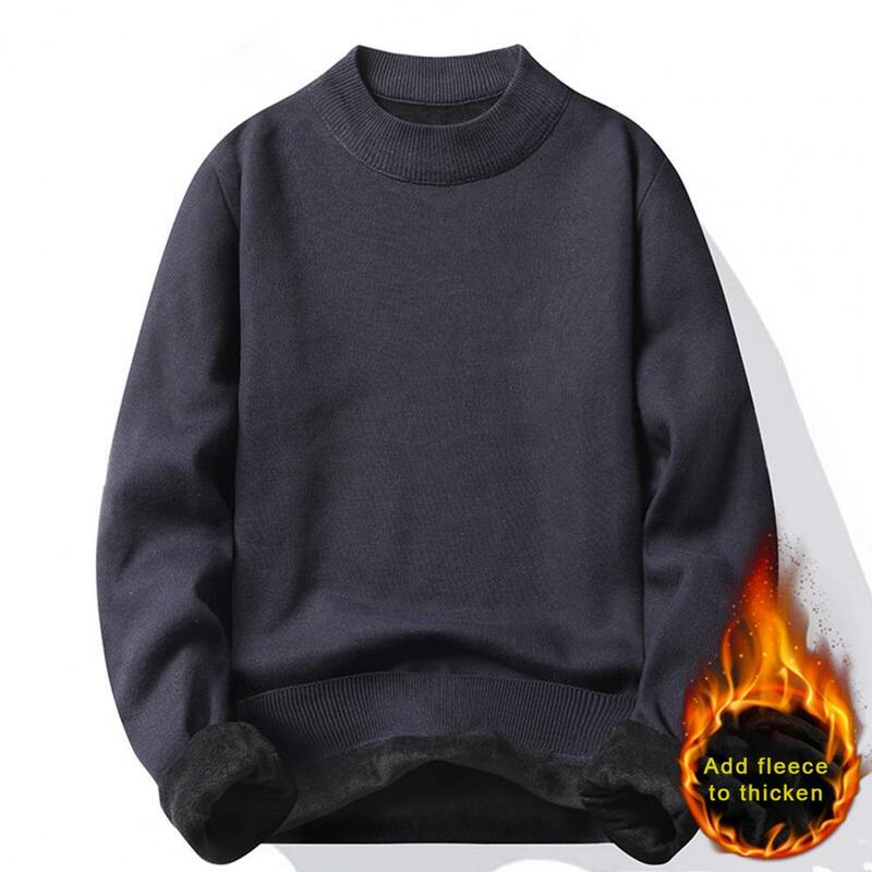 Men's Autumn And Winter Sweater Solid Color Knitted Thickened Long-sleeved Loose Turtleneck Casual Pullover Men's Sweater