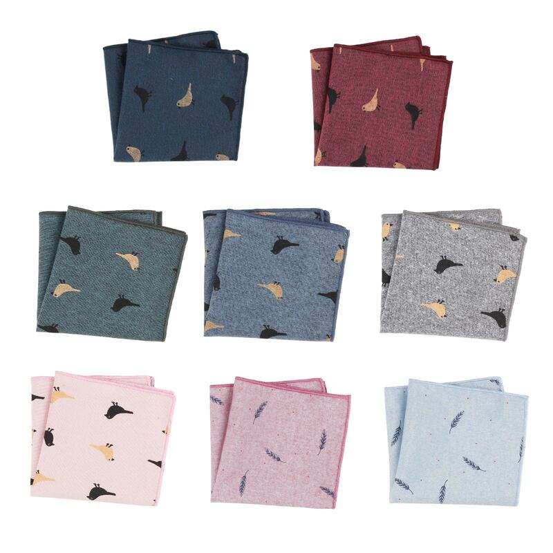 Casual Men Handkerchiefs Gift for Father Square Hankies 24cm Width Wristband Pocket Scarves for Wedding Male Friend Groomsmen