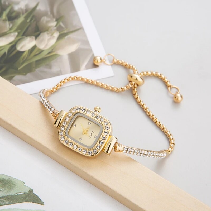 Luxe Armband Dameshorloges Diamanten Kristallen Horloges Elegante Kwartshorloges Часы Женские Наручные Montre Femme Relogio