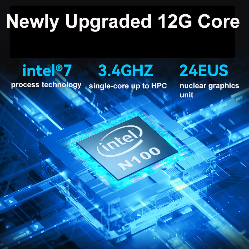 MOREFINE M9S 미니 PC 인텔 N100 DDR5 휴대용 미니 PC, 2.5G 듀얼 이더넷 포트 게이밍 미니 컴퓨터, HDMI2 DP1.4 Minipc BT5.2