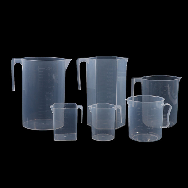 1PC 200/250/500/1000/1500/2000ML Lightweight Plastic Measuring Cup Jug Pour Spout Surface Kitche Laboratory Supplies
