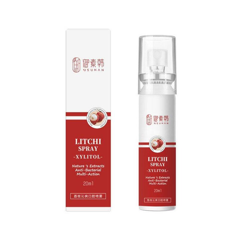 20ml Oral Fresh Spray Litchi Peach Flavor deodorante Spray per bocca profumo Spray femminile respiro deodorante portatile persistente H7R4
