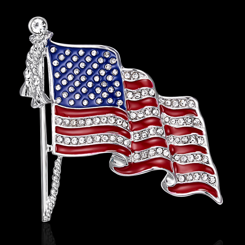 เข็มกลัดตกแต่งหน้าอกลายธงอเมริกันเข็มกลัดลายทางเข็มกลัดสัญลักษณ์ธงชาติอเมริกันตกแต่ง