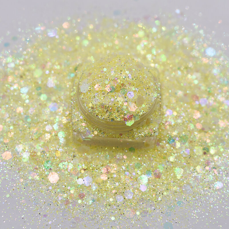 10 g/saco misturado chunky pó glitter lantejoulas sparkly flocos fatias manicure corpo/olho/rosto acessórios glitter suprimentos