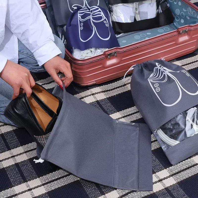 Bolsa de sapatos portátil com cordão para mulheres, bolsa de viagem, capa organizadora, moda quente, alta qualidade, 2 tamanhos, 1pc