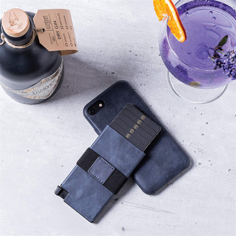 Dostosowane nazwa etui na karty kredytowe portfel ze skóry naturalnej mężczyźni RFID torebka stojak w kształcie karty pieniądze kieszeń okienko na ID minimalistyczne portfele