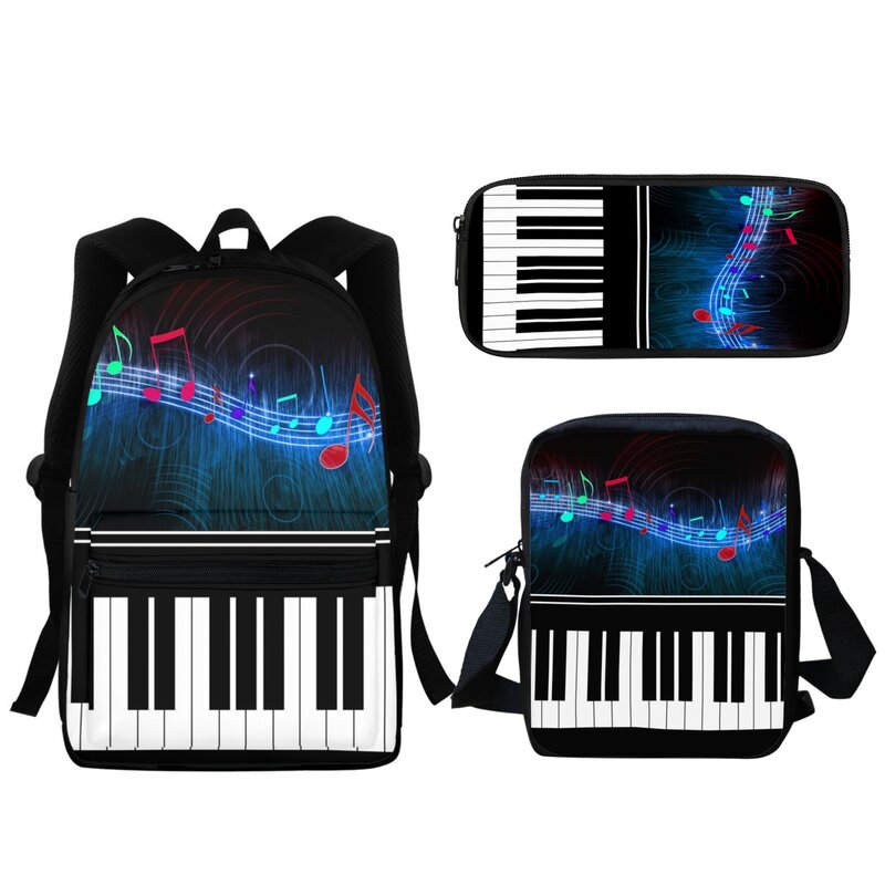 Brand Designer Piano Note Printing Backpack High Quality Girl Backpack Student Schoolbag Music Theme Small Messenger Bag Gift