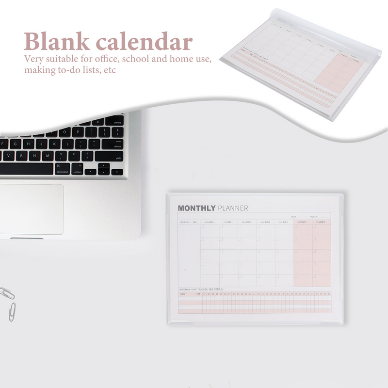Настольные пустые настольные календари, простыни, ежемесячный планировщик, блокнот, пустые настольные календари, блокноты для планирования