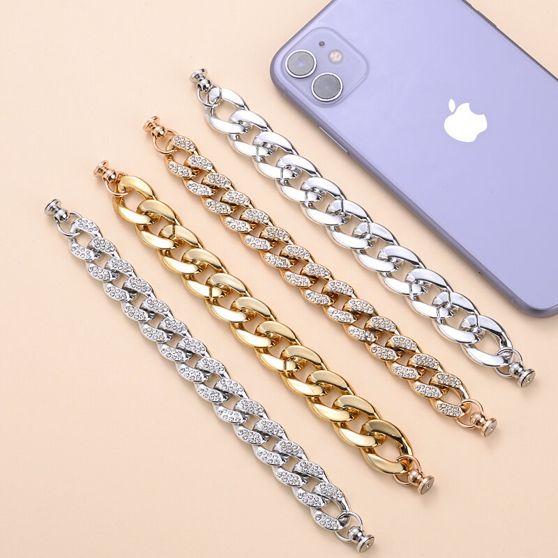 Fashion Classic Men Women Mobile Phone Chain Gold Silver Color Anti-Lost Telephone Hanging Cord For Short Phone Case Chain