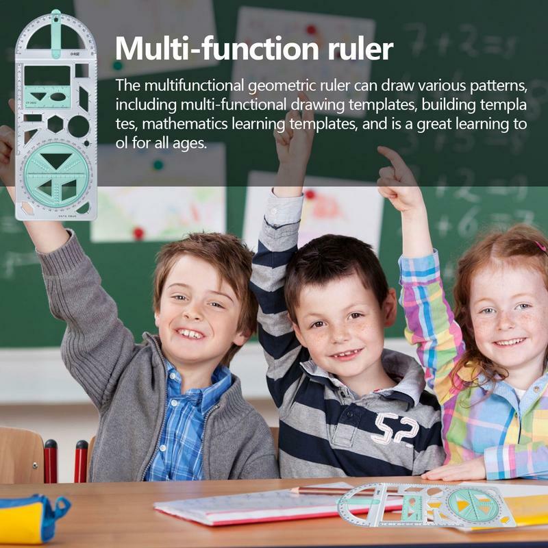 Penggaris Segitiga multifungsi, alat pengukuran Set busur derajat kompas penggaris segitiga gambar kegiatan sekolah dasar multifungsi