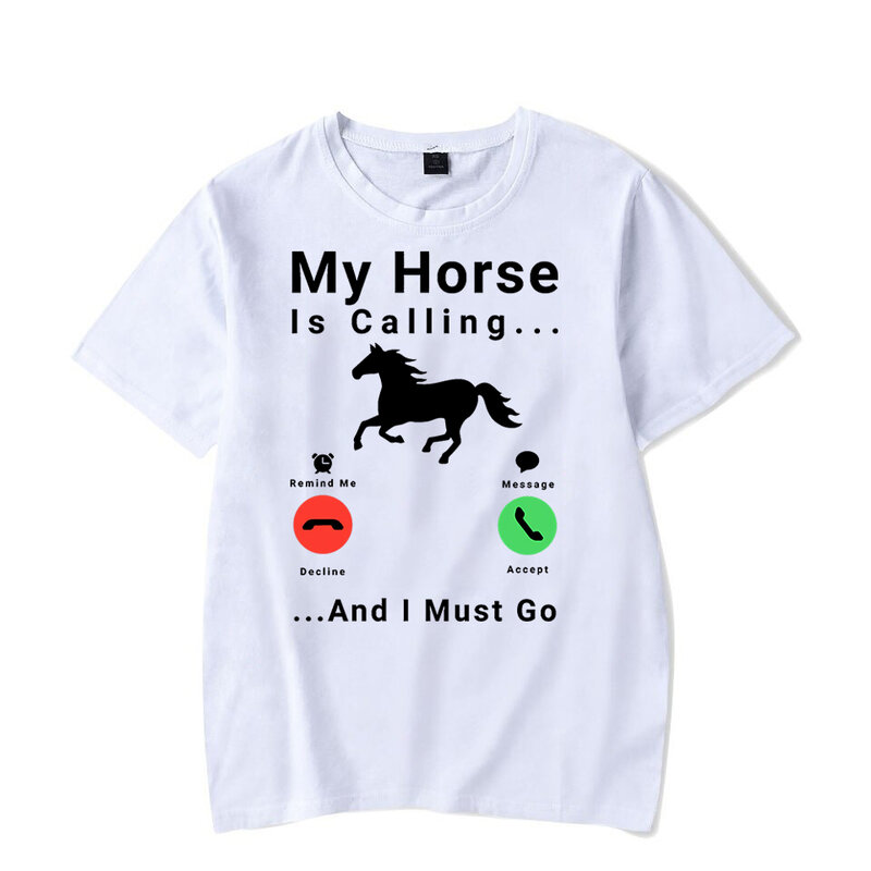 هورسينغ قميص لمحبي الحصان أنيمي تي شيرت بلدي الحصان يدعو... ويجب أن أذهب مضحك المتضخم تي شيرت النساء الرجال تي شيرت أوم