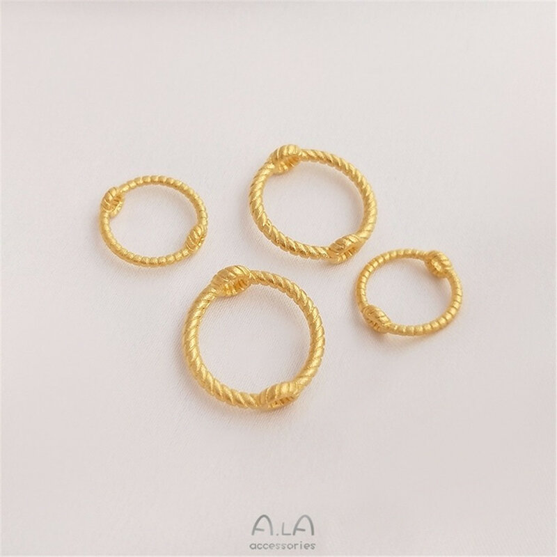 Anneau de perle de placage d'or de bain vietnamien, fil rond, anneau de perle, fait main, bracelet de bricolage, accessoires de bijoux, K054