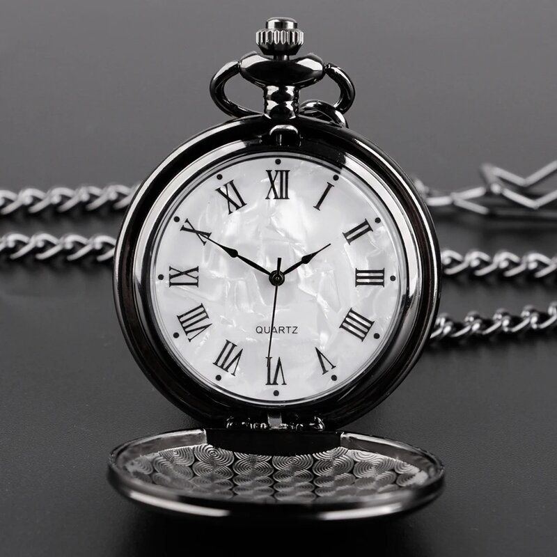 Unisex preto quartzo relógio de bolso, relógio FOB, presente requintado, minimalismo, alta qualidade, clássico, luxo, clássico