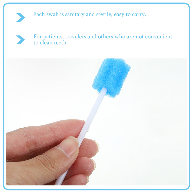 Healifty Bicarbonate Gum 100Pcs Disposable Toothpickss Sponge Tooth Shape Cleaning Sponge Swab Mouth Gum