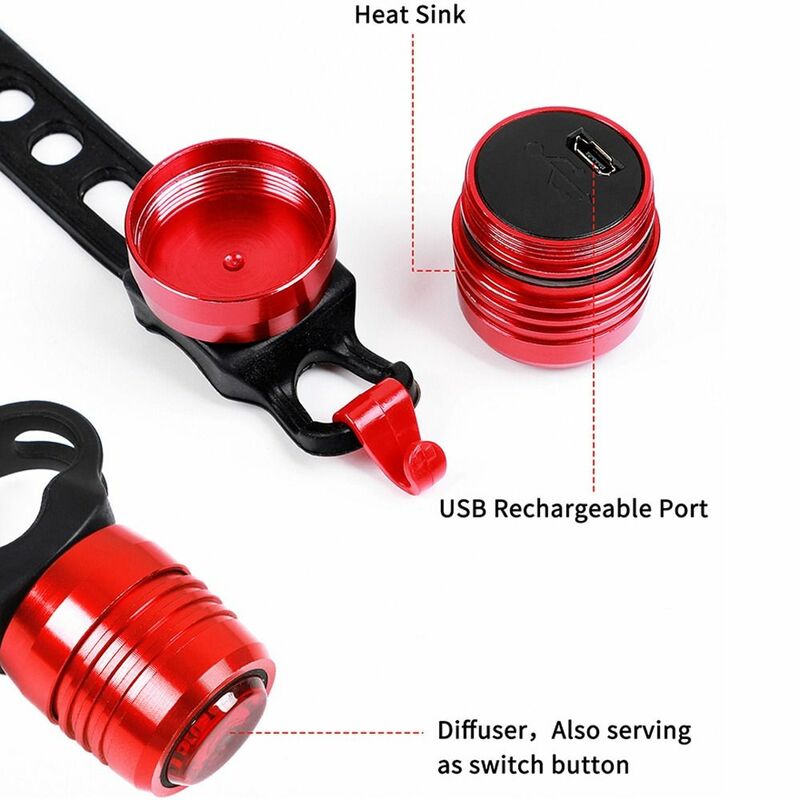 Waterproof Rear Light Bicycle Accessories Warning Light Bike Rear Light Bicycle Light Bike Lamp Cycling Rear Taillight