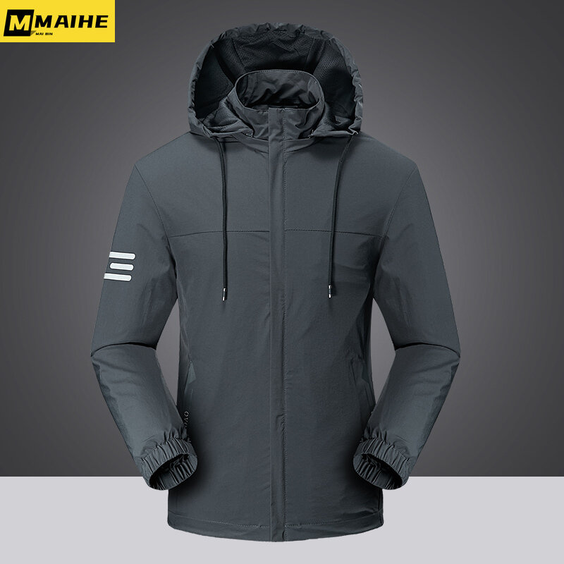 Autumn 2023 new men's jacket Outdoor sports hooded detachable waterproof breathable men's trench coat casual windproof thin coat