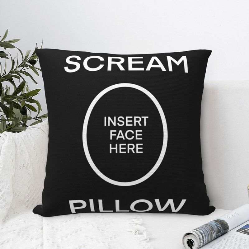 Scream-funda de almohada cuadrada, cojín de poliéster con cremallera decorativa, cómoda, para sofá y hogar
