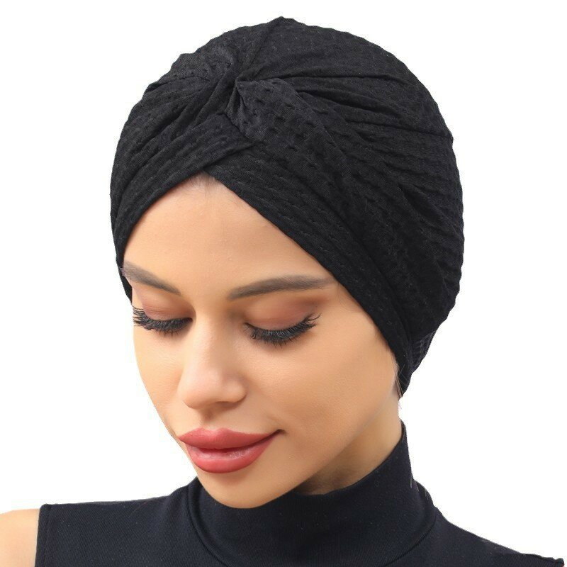 Envoltórios elásticos na cabeça para mulheres, gorro monocromático, bonés hijab muçulmanos, turbante respirável, pronto para usar, bonés femininos, novo, 2023