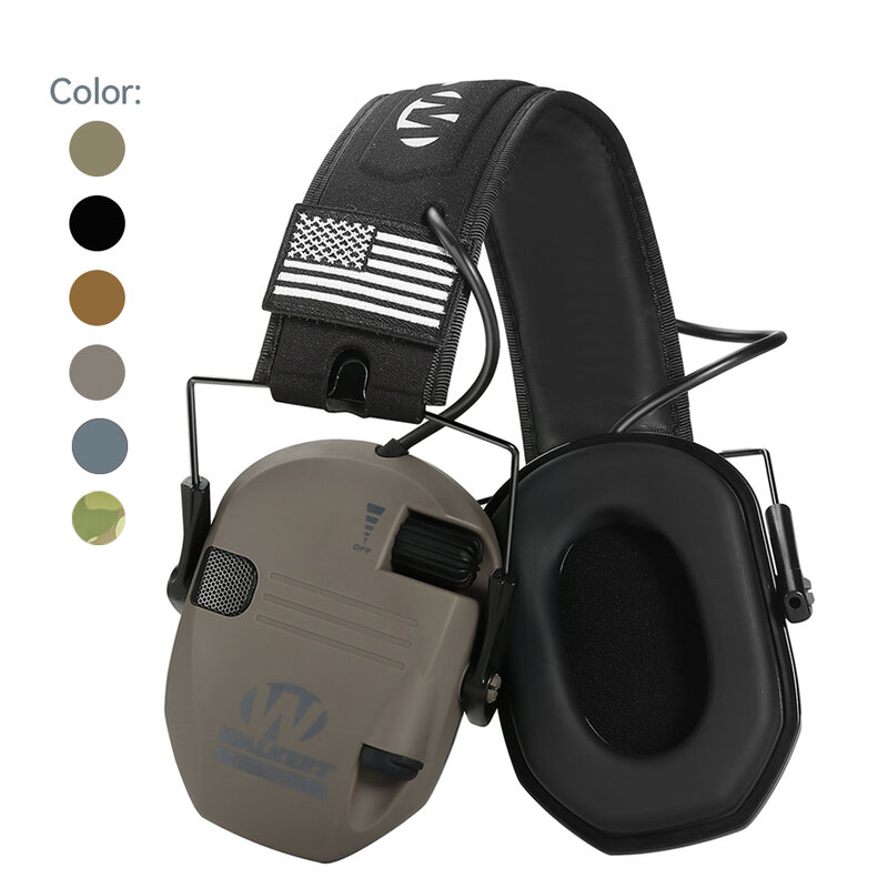 調整可能なイヤーマフ23 db nrr,シューティング,狩猟,ノイズリダクション用の電子聴覚保護ヘッドセット,6色