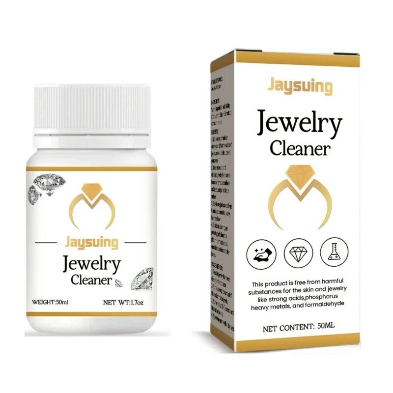 50ml Concentrate Jewelry Cleaner Anti-Tarnish Quick Jewellery Cleaning for Watch Diamond Gold Silver Jewelry