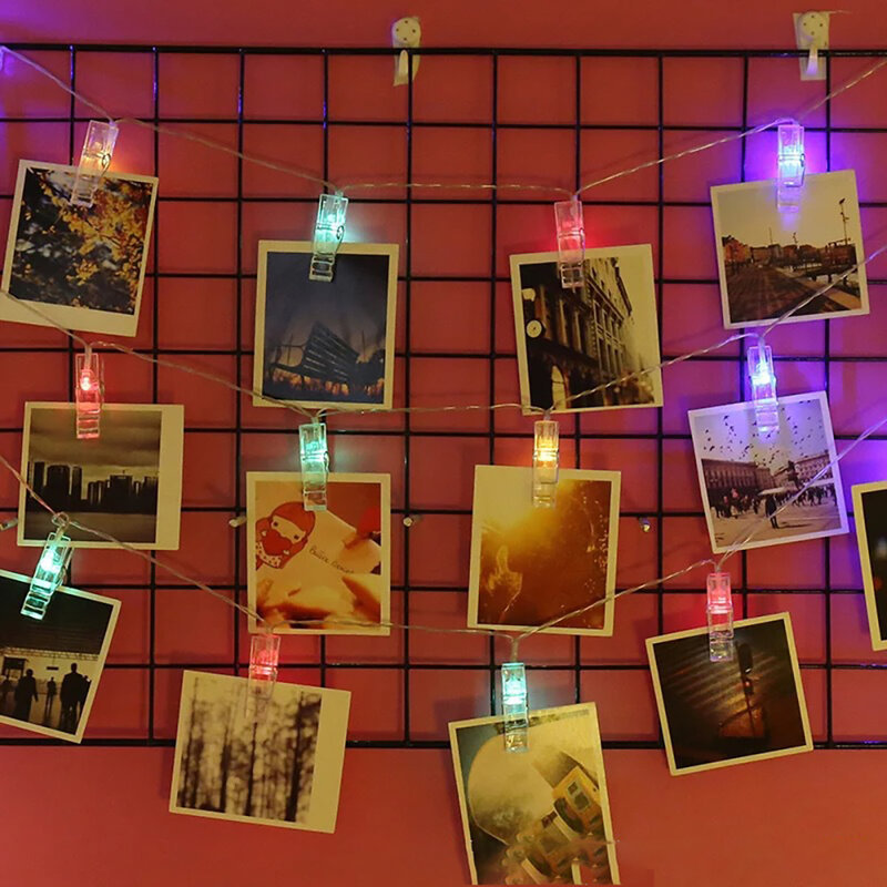 6 متر Usb كليب سلسلة أضواء غرفة شنق الصور مع ملاقط الديكور الأشياء الجدار الديكور Led أضواء غرفة إضاءة ديكورية
