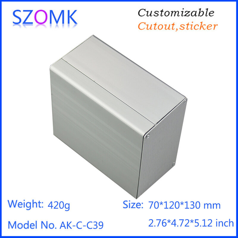 1 шт. 70*120*130 мм серебристая алюминиевая зеркальная алюминиевая коробка, алюминиевые корпуса, экструзии для распределения коробки