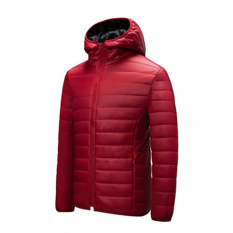 Mantel katun modis, mantel katun longgar kasual pria musim dingin berkerudung tahan angin dengan bantalan tebal untuk kehangatan