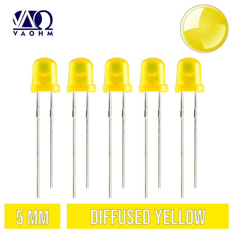 Diodo emisor de luz LED F5, luz de cabeza redonda transparente, agua, rojo, azul, verde, naranja, amarillo, blanco, 10 piezas, 5mm