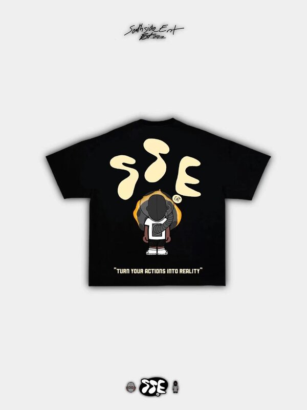 2024 lato Vintage cartoon nadruk anime koszulka z krótkim rękawem mężczyźni Y2k luźny top Goth Harajuku hip Hop luźna para luźna koszula