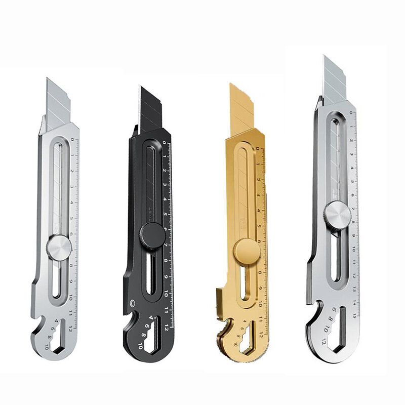 Aço inoxidável Multi Cutter Knife, 6 em 1, 18mm, grau militar, Snap Off, Heavy Duty, Art Crafts, Carbon Leather Wallpaper
