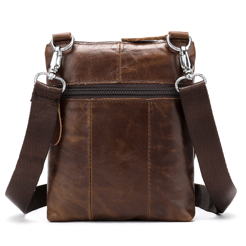 Bolsa de ombro masculina Westal, bolsas crossbody pequenas para homens, mini bolsa para telefone, sacos de couro genuíno, 2222