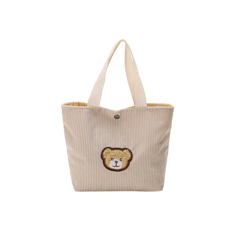Koreanische Art niedlichen Cord kleinen Shopper Einkaufstasche für Frau weibliche Mädchen Mini Handtaschen Mittagessen Taschen Einkaufs tuch Hand beutel Taschen