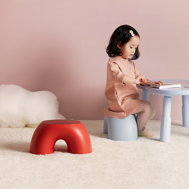 Simples Semi-anel Rainbow Small Bench Home Indoor Chair Crianças Stool Footboard Móveis Stool Toy Sofá Kids Bedroom Interior