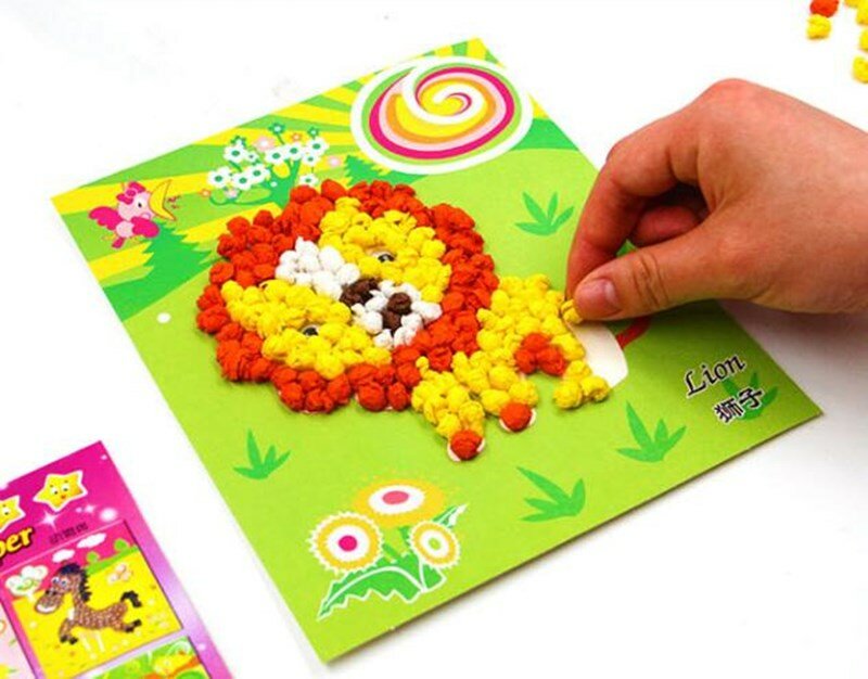 3Pcs fai da te Cartoon Crafts Toys For Children Felt Paper Handicraft materiale per l'asilo arti divertenti e regali artigianali per Boy Girl