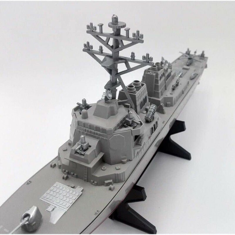 Plástico Militar Míssil Navio Modelo Brinquedos Estático Terminado Navio De Guerra Destroyer Pêndulo com Suporte Battleship