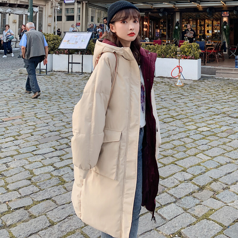 Женская теплая парка, пуховое пальто из хлопка, зимняя куртка, качественная Толстая парка, верхняя одежда, модная уличная одежда в Корейском стиле