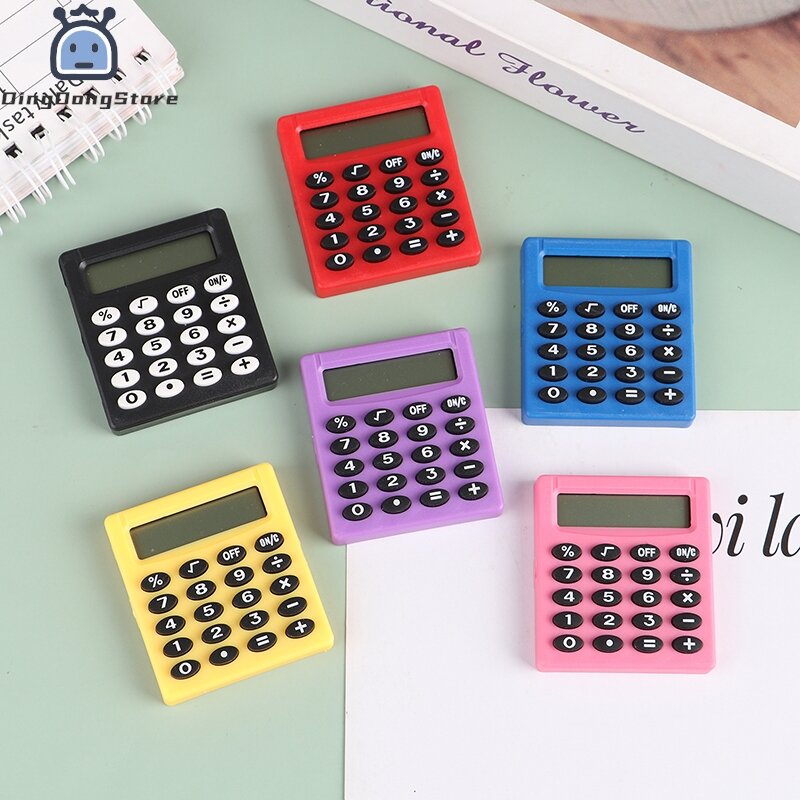 Kalkulator Mini unik warna permen Elektronik Sekolah kantor kalkulator kreatif saku alat tulis butik kalkulator persegi kecil