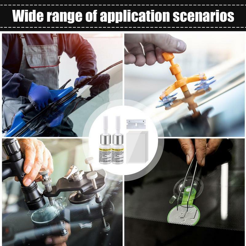 Car Windshield Repair Kit Automotive Car Window Glass Nano Fluid Filler Glass Repair Kit Windscreen Tool Long-Lasting For
