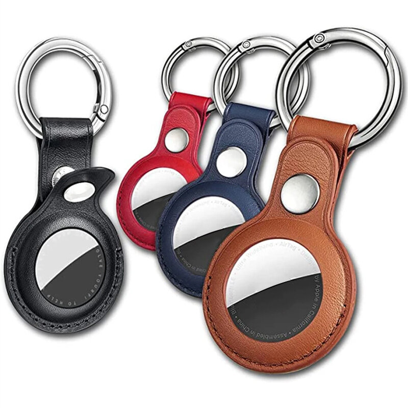 Кожаный чехол-брелок для Apple airярлыков, аксессуары для защиты от царапин, с кольцом для ключей